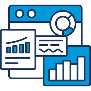 icon showing an LMS dashboard for data optimization for learning monetization